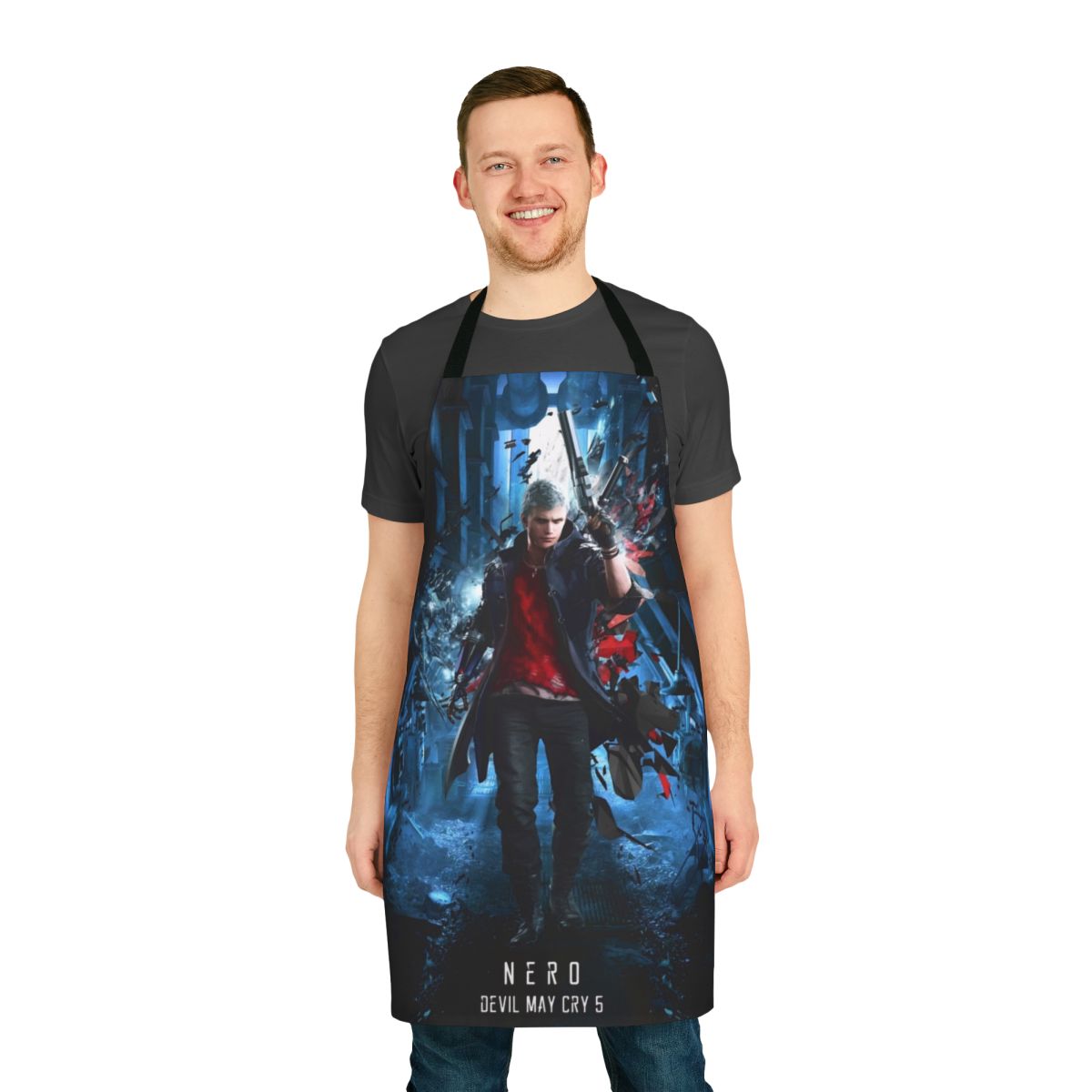 Apron featuring the character Nero from the video game Devil May Cry 5