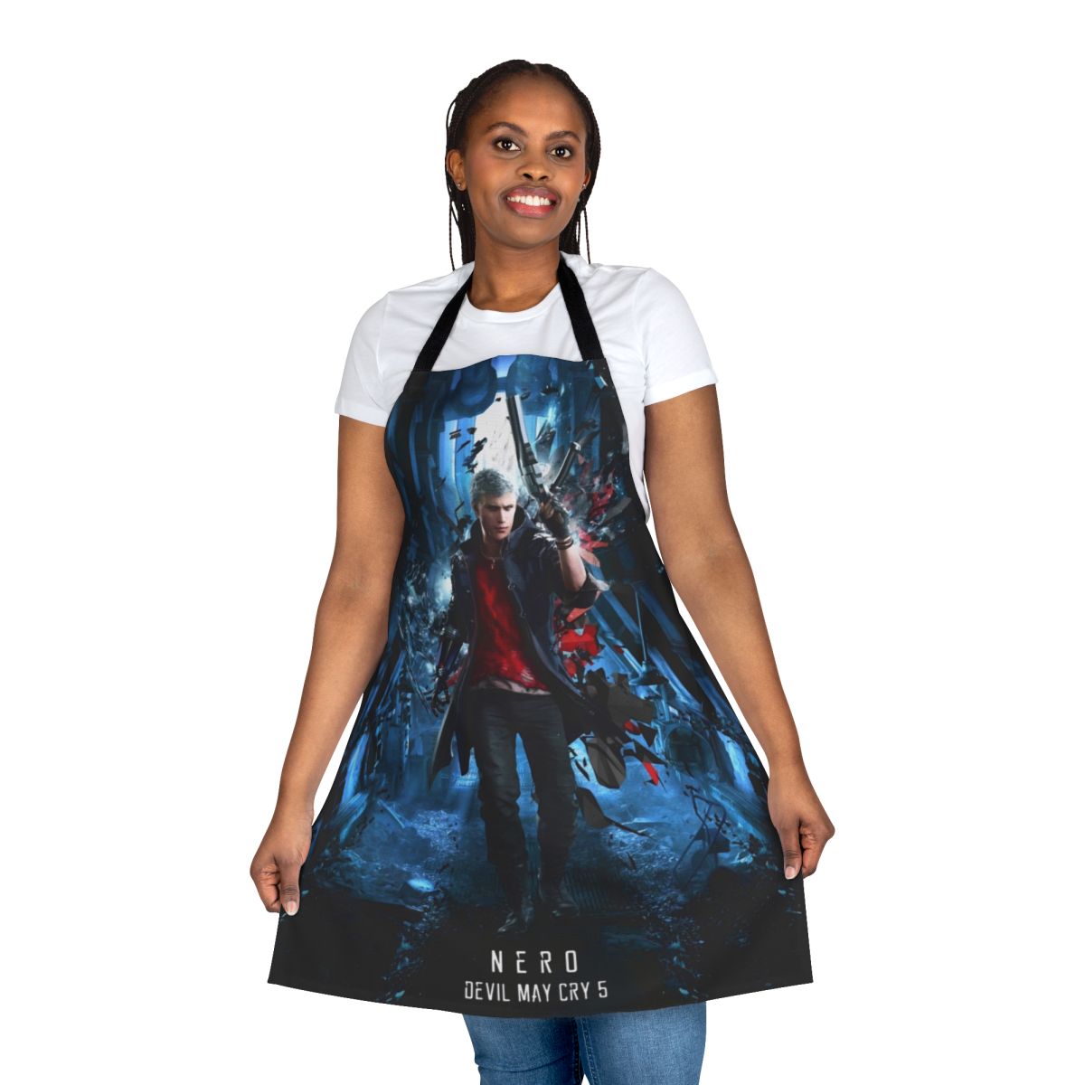 Apron featuring the character Nero from the video game Devil May Cry 5