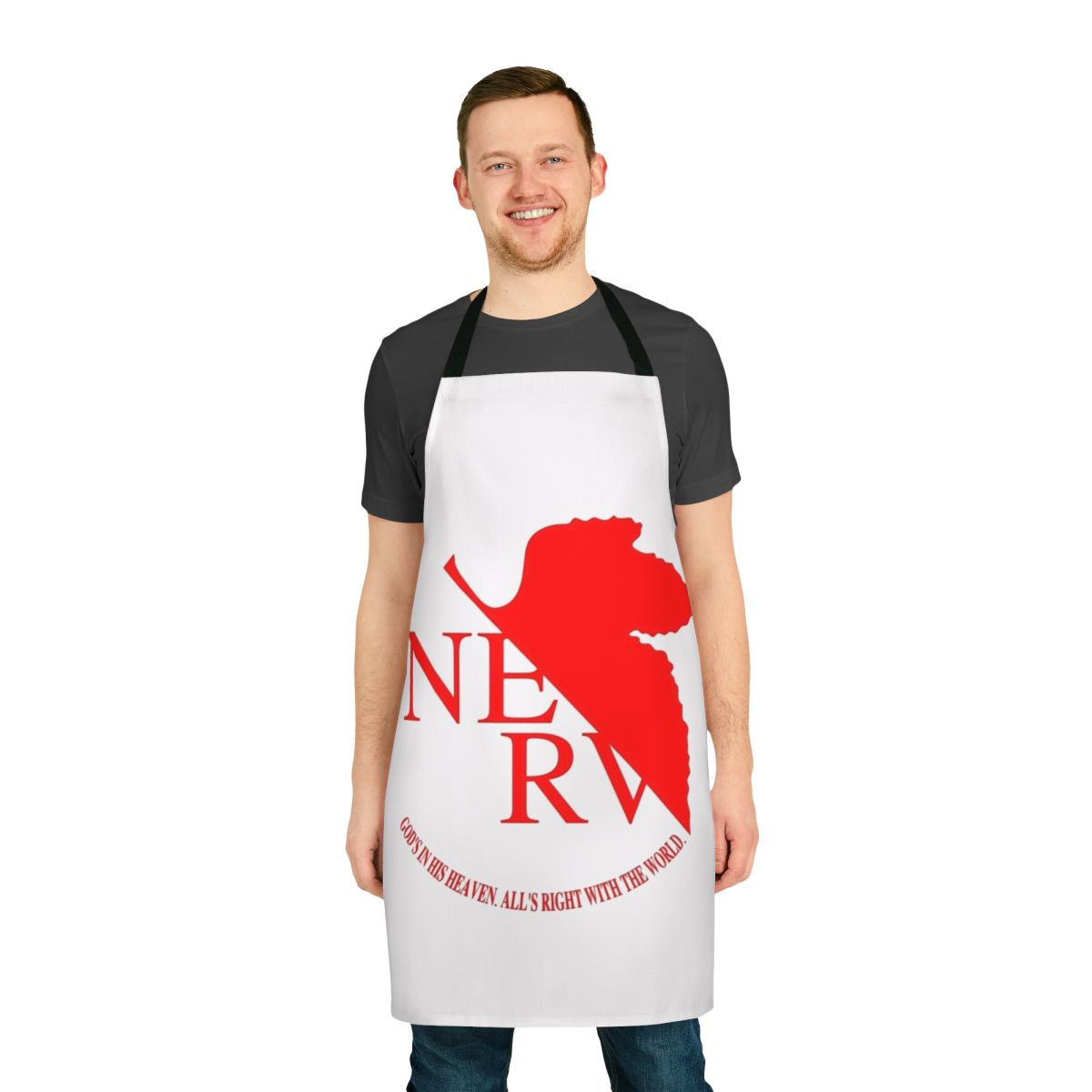 Nerv Logo Inspired Anime Apron with Neon Genesis Evangelion Themes