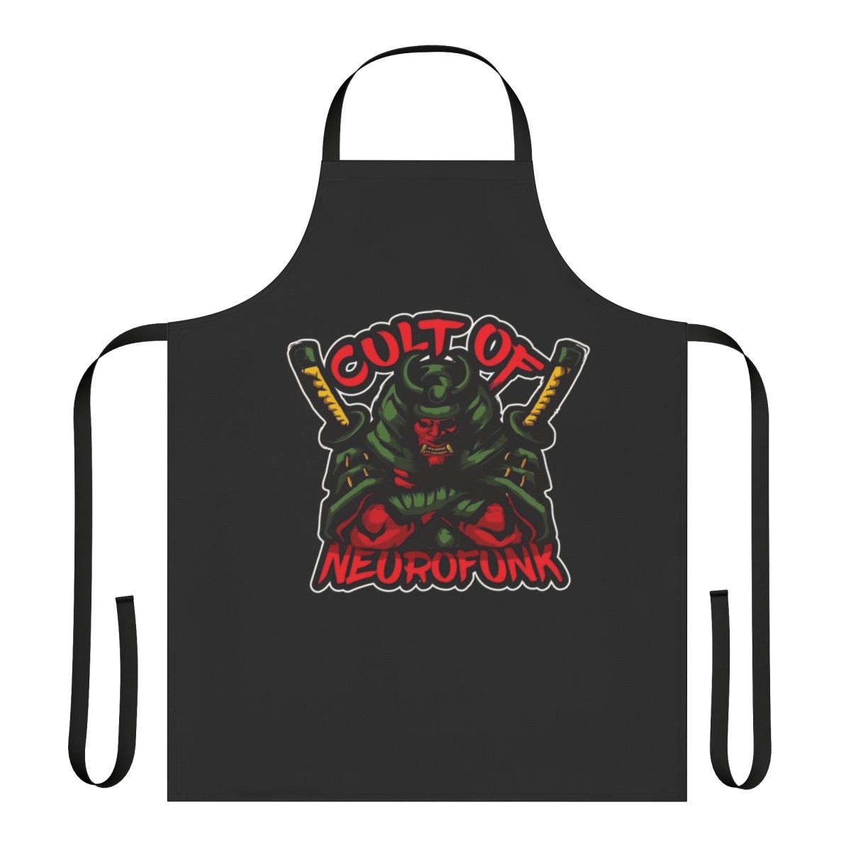 Neurofunk Basshead Samurai Apron with Cult of Neurofunk and Samurai Design