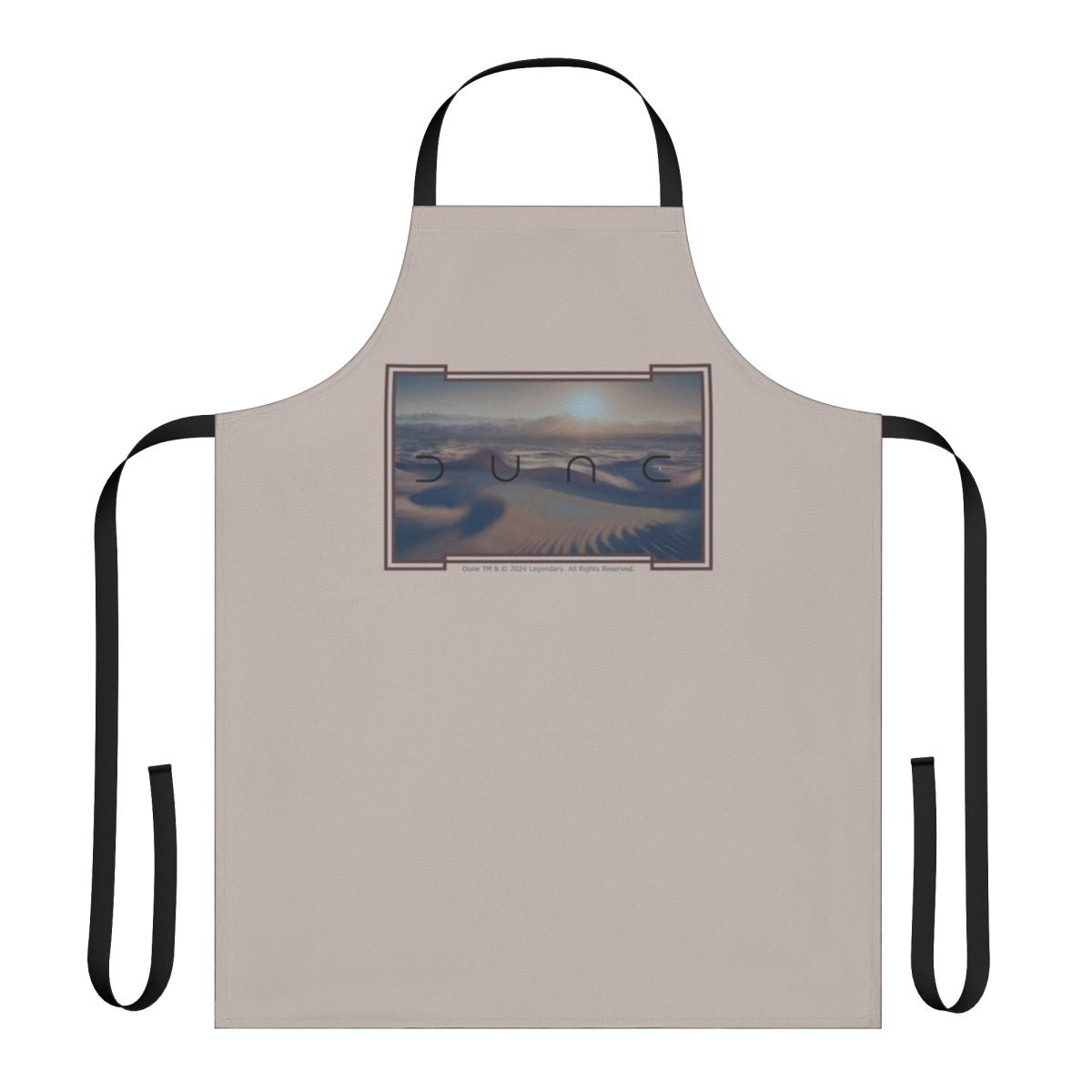 Dune-themed apron featuring a beige and neutral color palette inspired by the sci-fi epic movie.