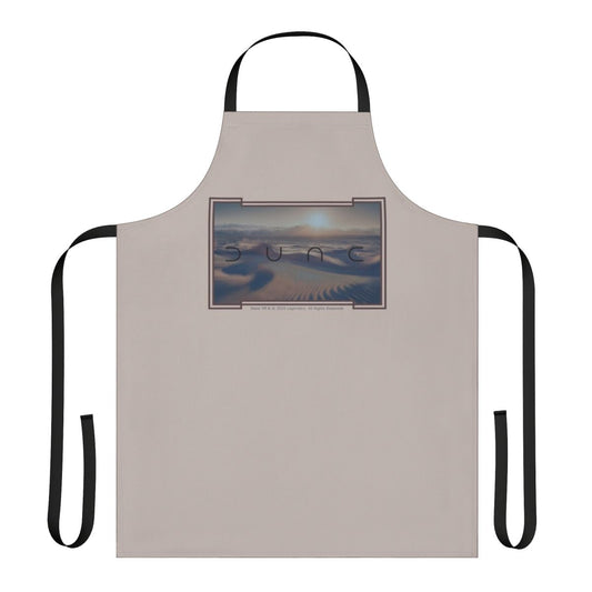 Dune-themed apron featuring a beige and neutral color palette inspired by the sci-fi epic movie.