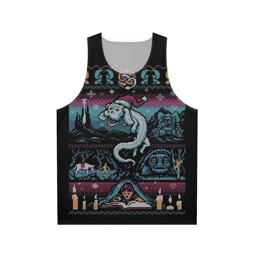 Neverending Christmas Unisex Tank Top with Falkor the Luckdragon Design