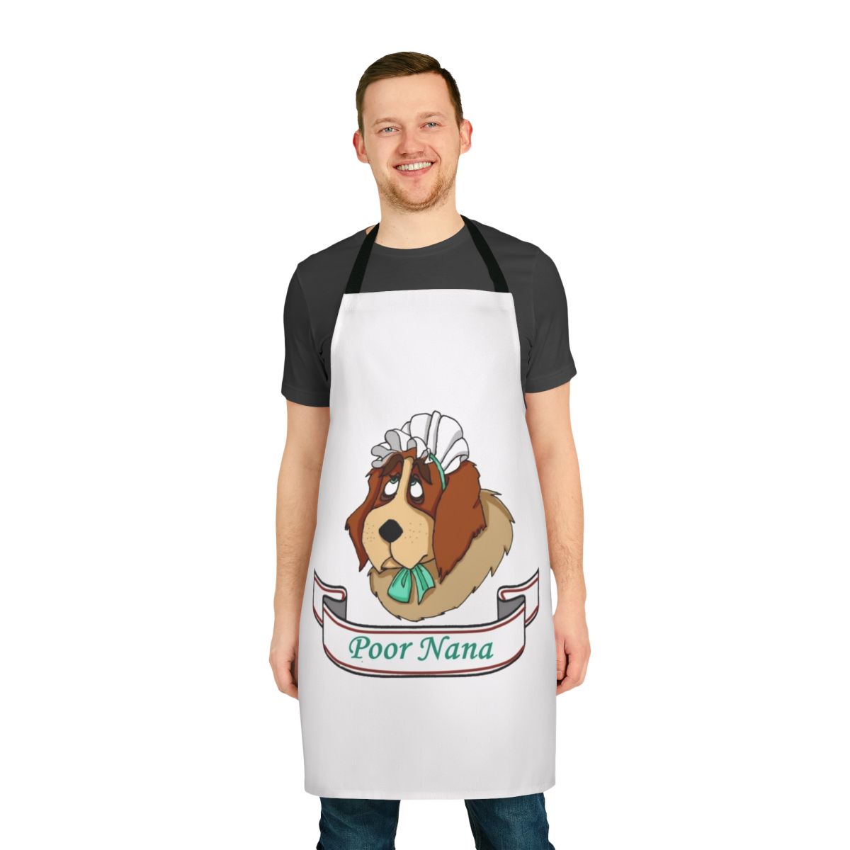 "Nana Apron featuring a charming Neverland-inspired design"