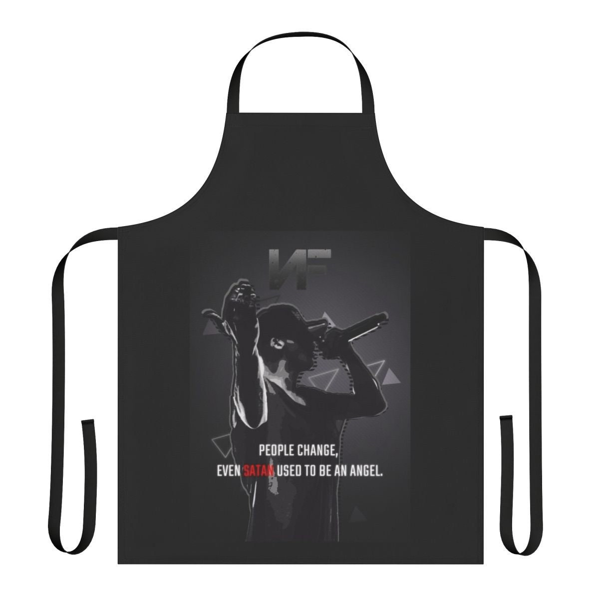 Minimalist NF-inspired apron featuring the rapper's logo and artwork