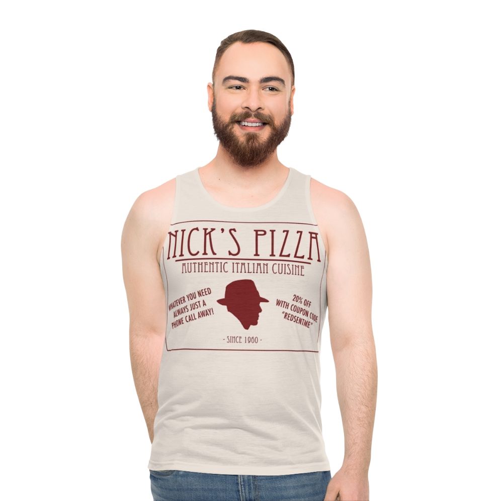 Nick's Pizza Unisex Tank Top featuring Raymond Reddington from The Blacklist