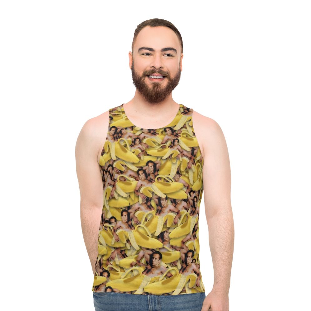 Nicolas Cage Banana Pattern Unisex Tank Top