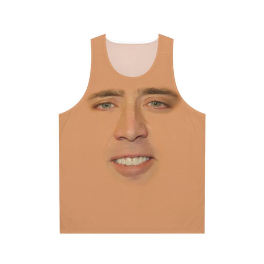 Nicolas Cage full face unisex funny tank top