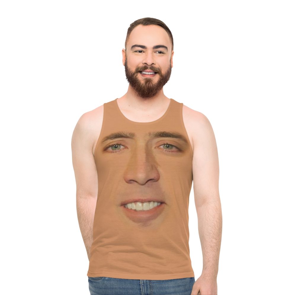 Nicolas Cage full face unisex funny tank top
