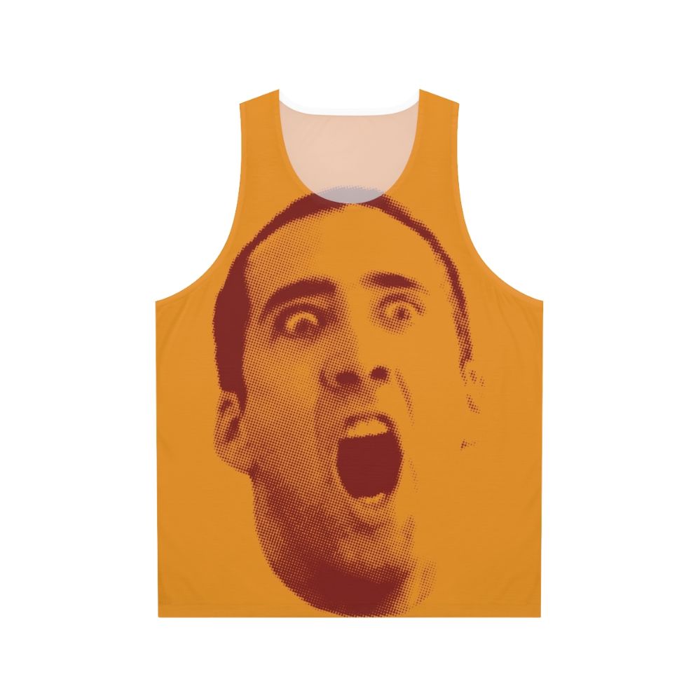 Nicolas Cage Unisex Tank Top featuring pop art design