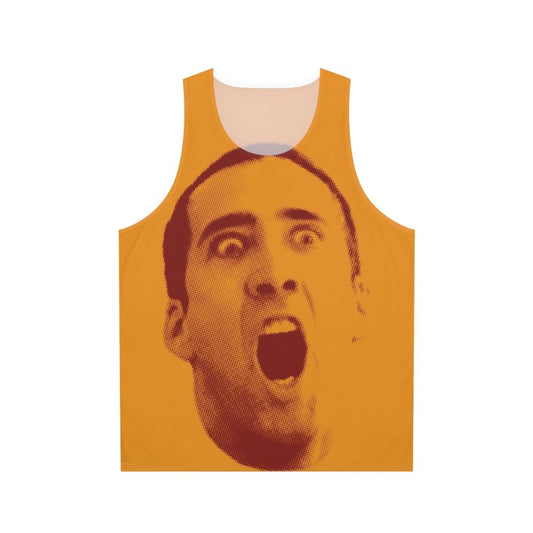 Nicolas Cage Unisex Tank Top featuring pop art design
