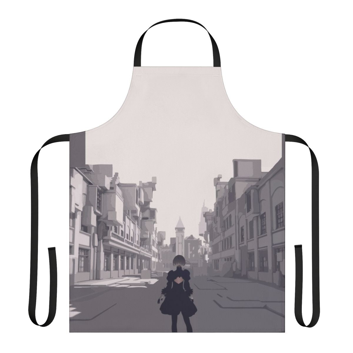 Nier Automata inspired apron featuring the Copied City design