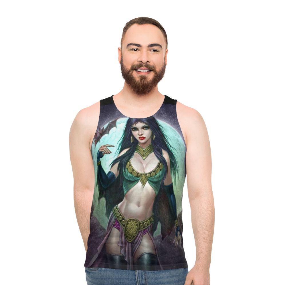 Night Moon Vampire Queen Unisex Tank Top