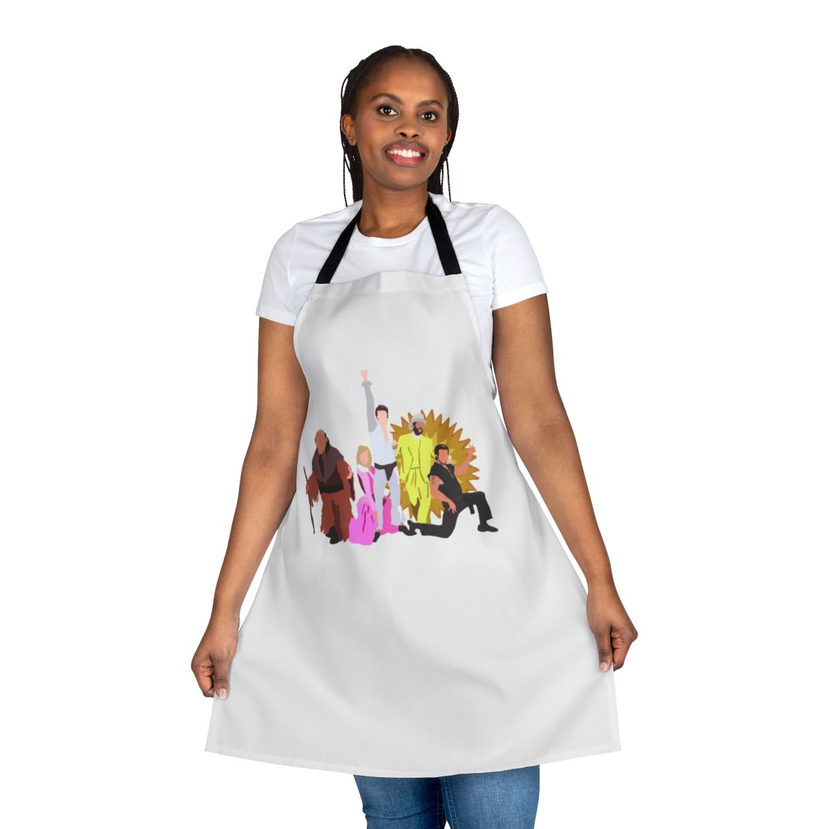 Apron with Nightman and Dayman design from It's Always Sunny in Philadelphia