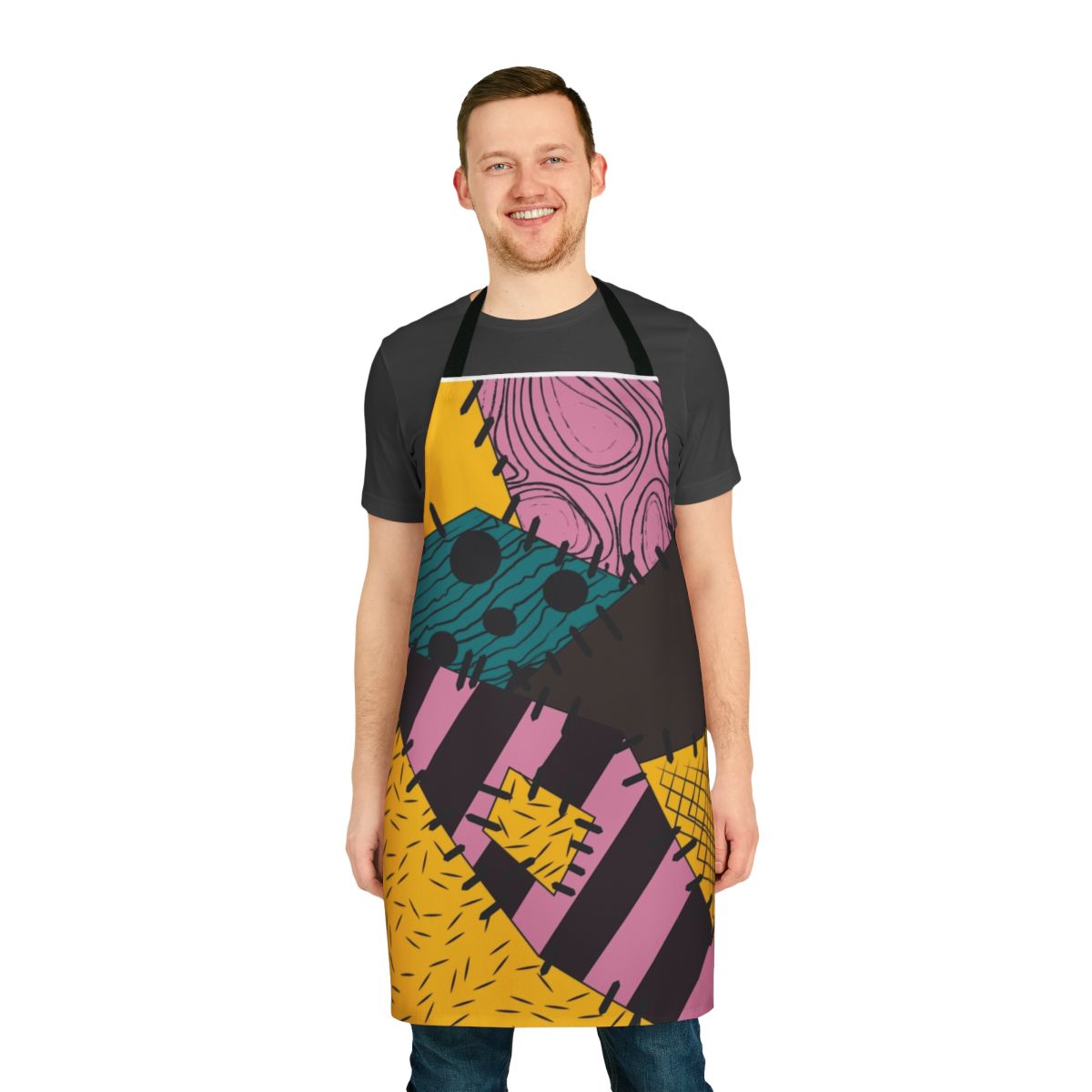 Sally from Nightmare Before Christmas wearing a custom apron