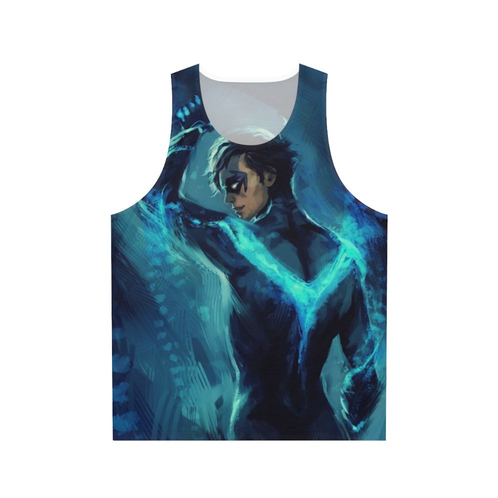 Nightwing superhero unisex blue tank top