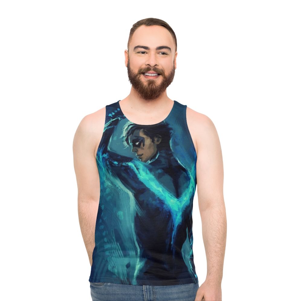 Nightwing superhero unisex blue tank top