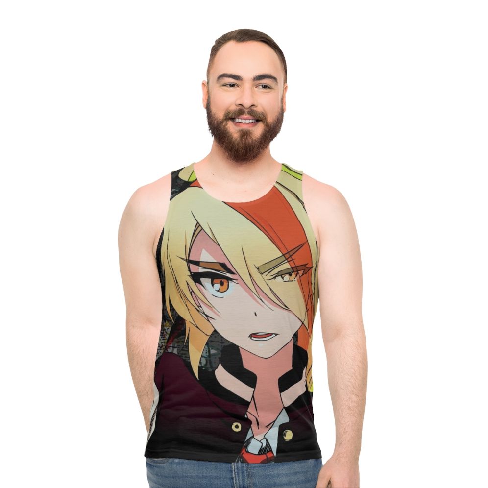 Nikaidou Saki Unisex Tank Top with Zombie Anime Graffiti Design