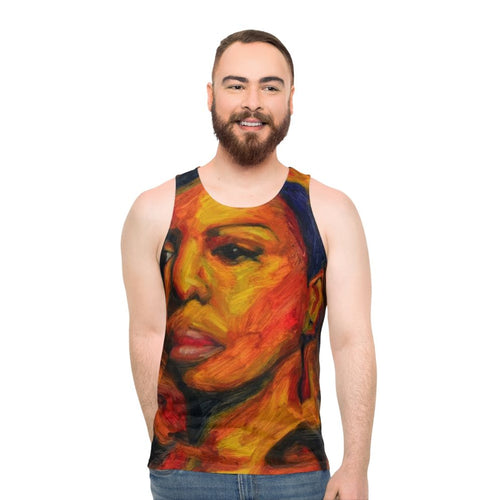 Nina Simone unisex tank top with "I Put a Spell on You" graphic