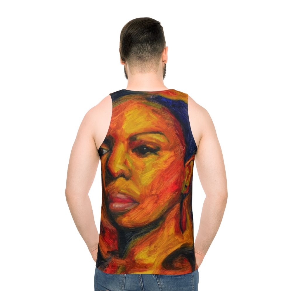 Nina Simone unisex tank top with "I Put a Spell on You" graphic