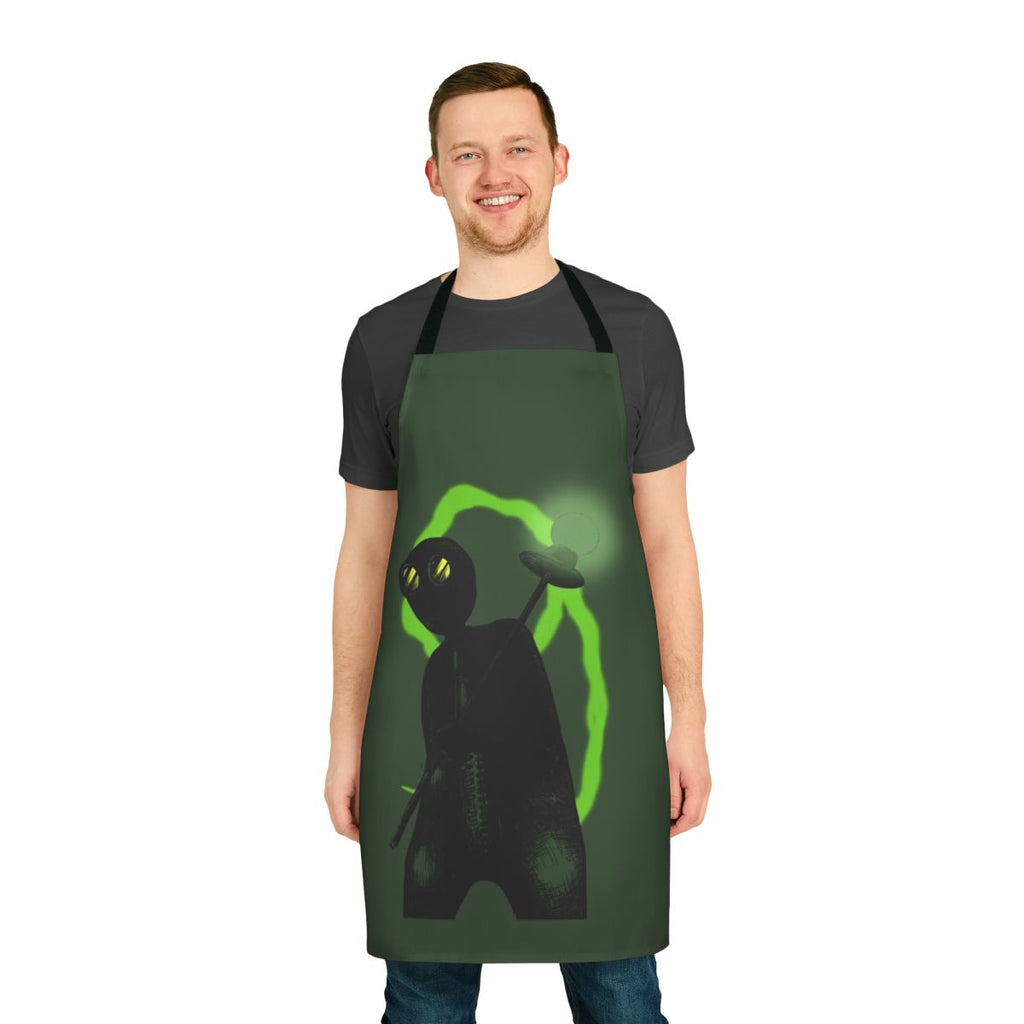 Nine-inspired apocalyptic movie-themed apron with creepy doll imagery
