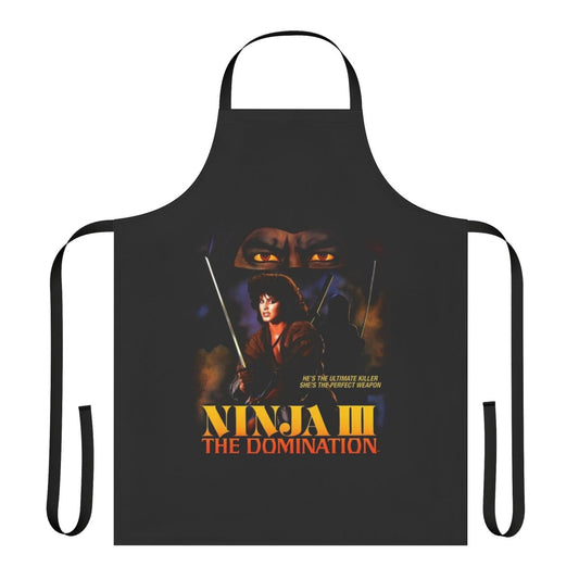Ninja-themed apron with domination-style graphics