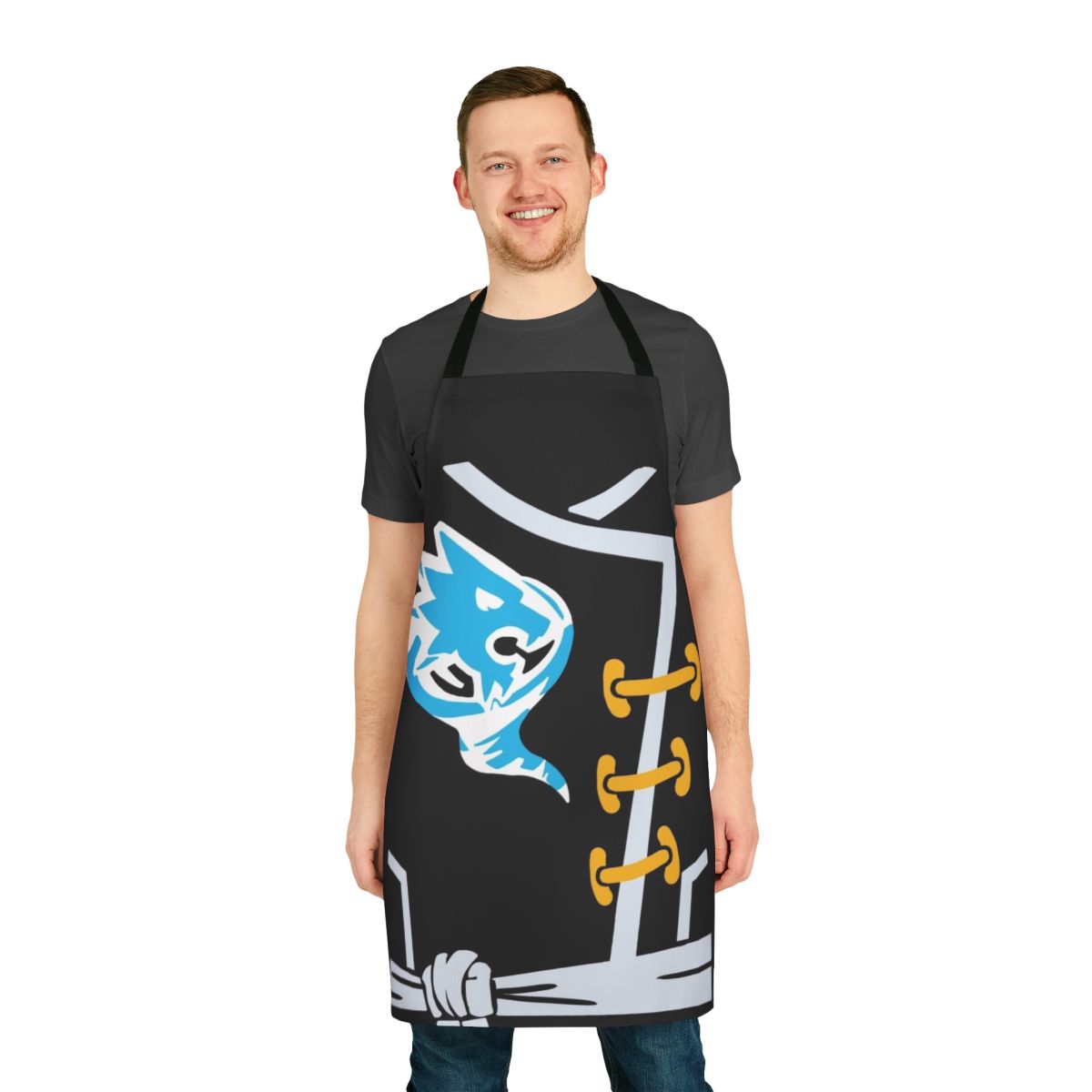 Stylish ninja-inspired cooking apron featuring Zane's suit design