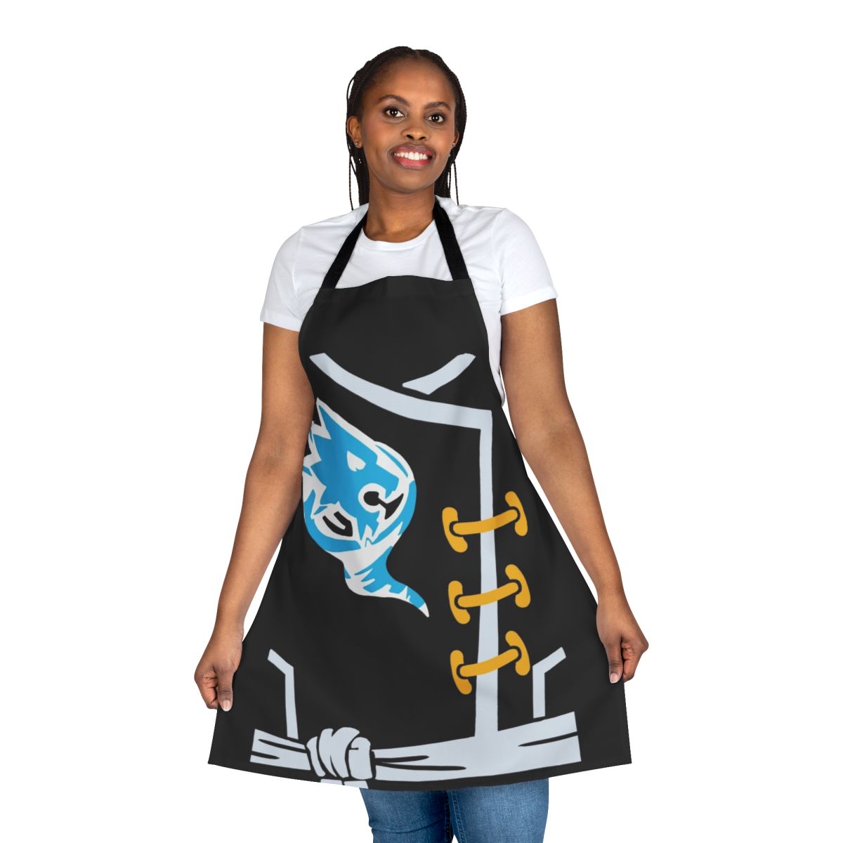 Stylish ninja-inspired cooking apron featuring Zane's suit design