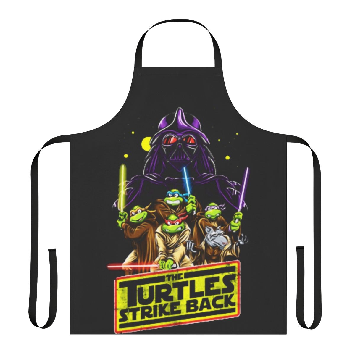 Ninja turtles inspired kitchen apron with cartoon characters
