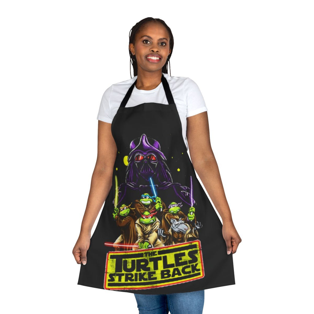 Ninja turtles inspired kitchen apron with cartoon characters