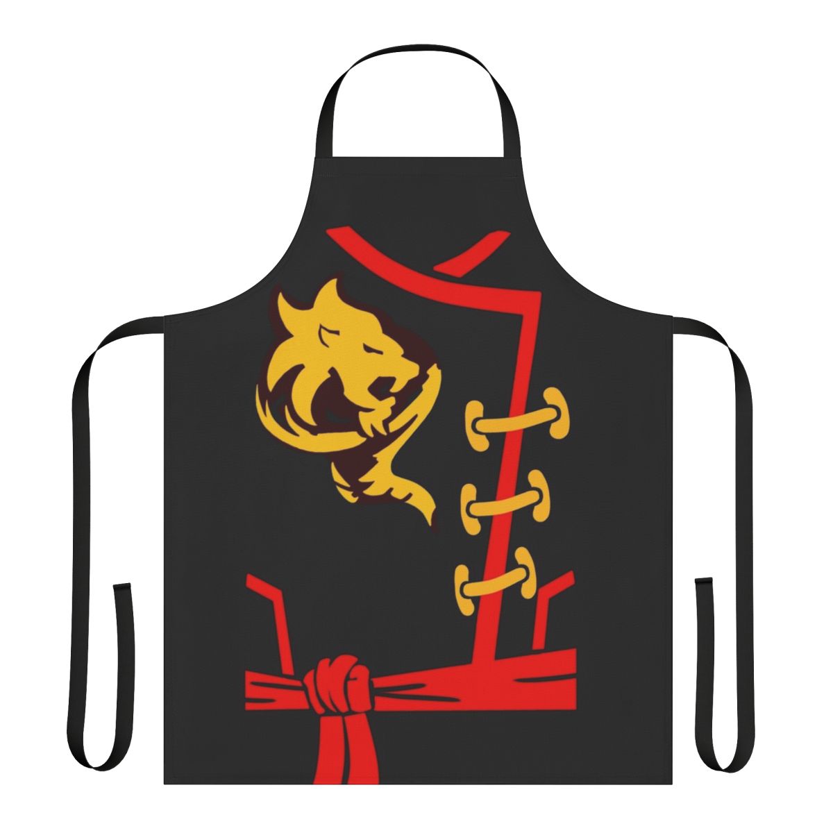 Ninjago-inspired apron featuring Kai Smith's iconic design