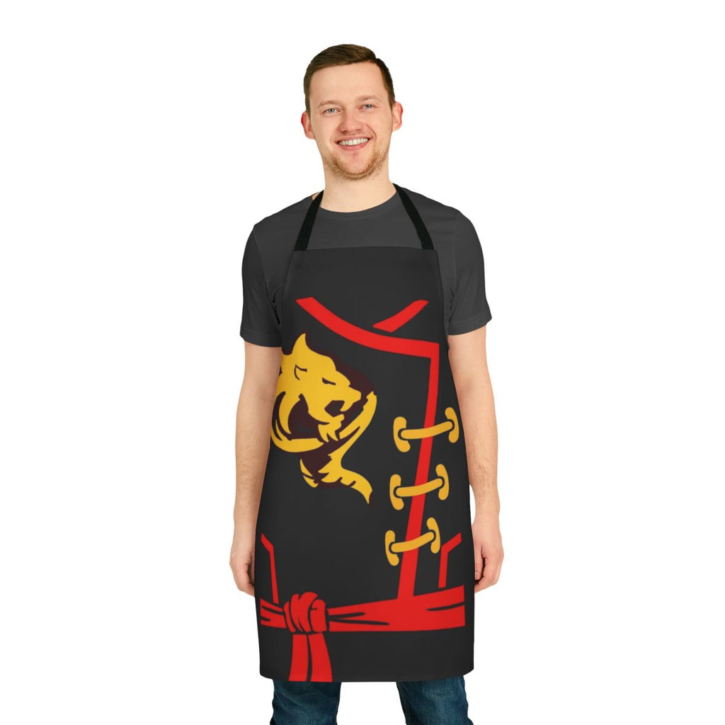 Ninjago-inspired apron featuring Kai Smith's iconic design