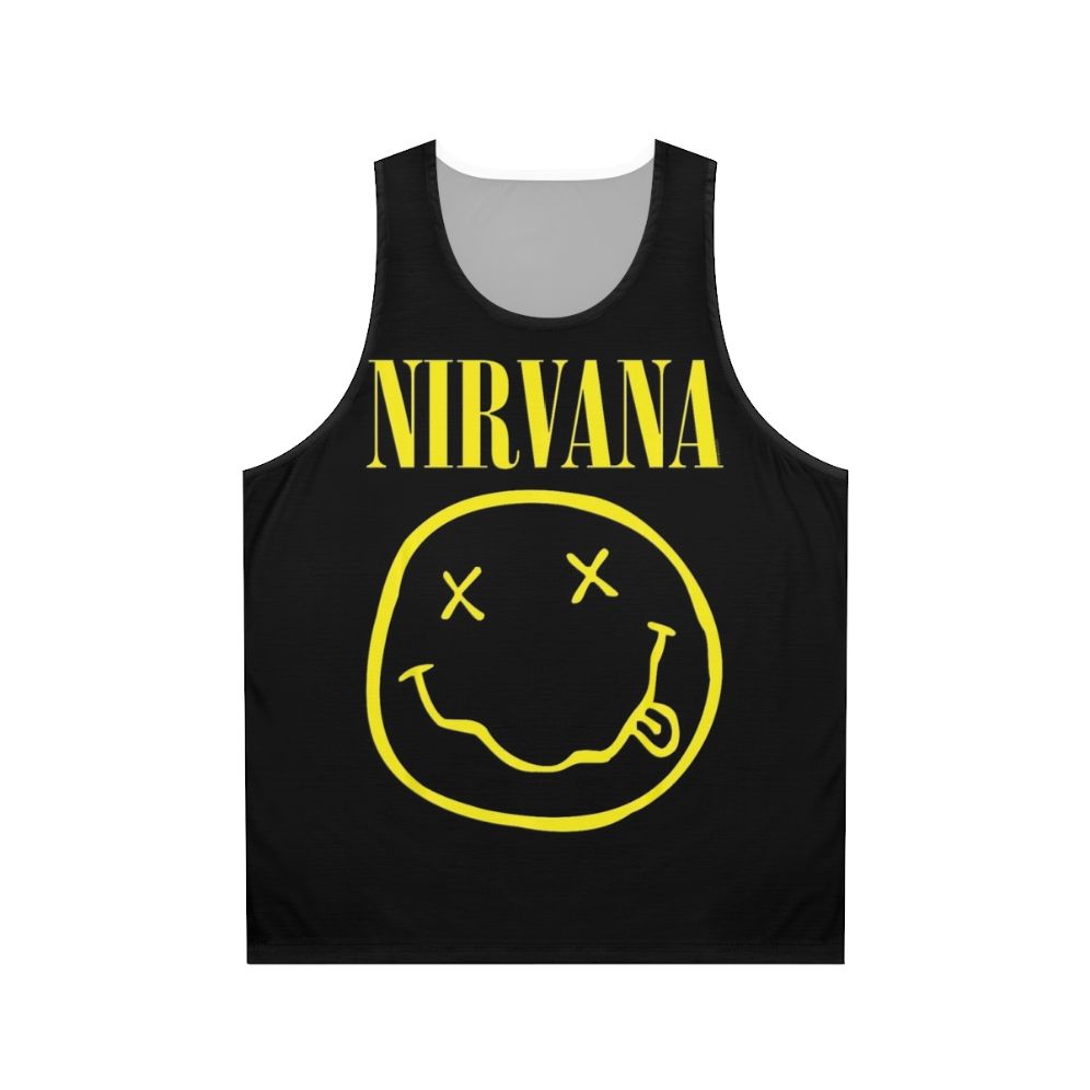 Nirvana yellow happy face unisex tank top