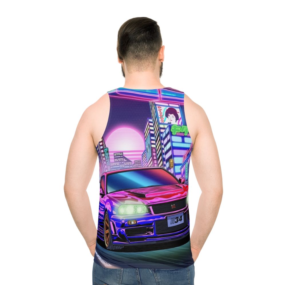 Nissan Skyline GTR R34 Vaporwave Unisex Tank Top