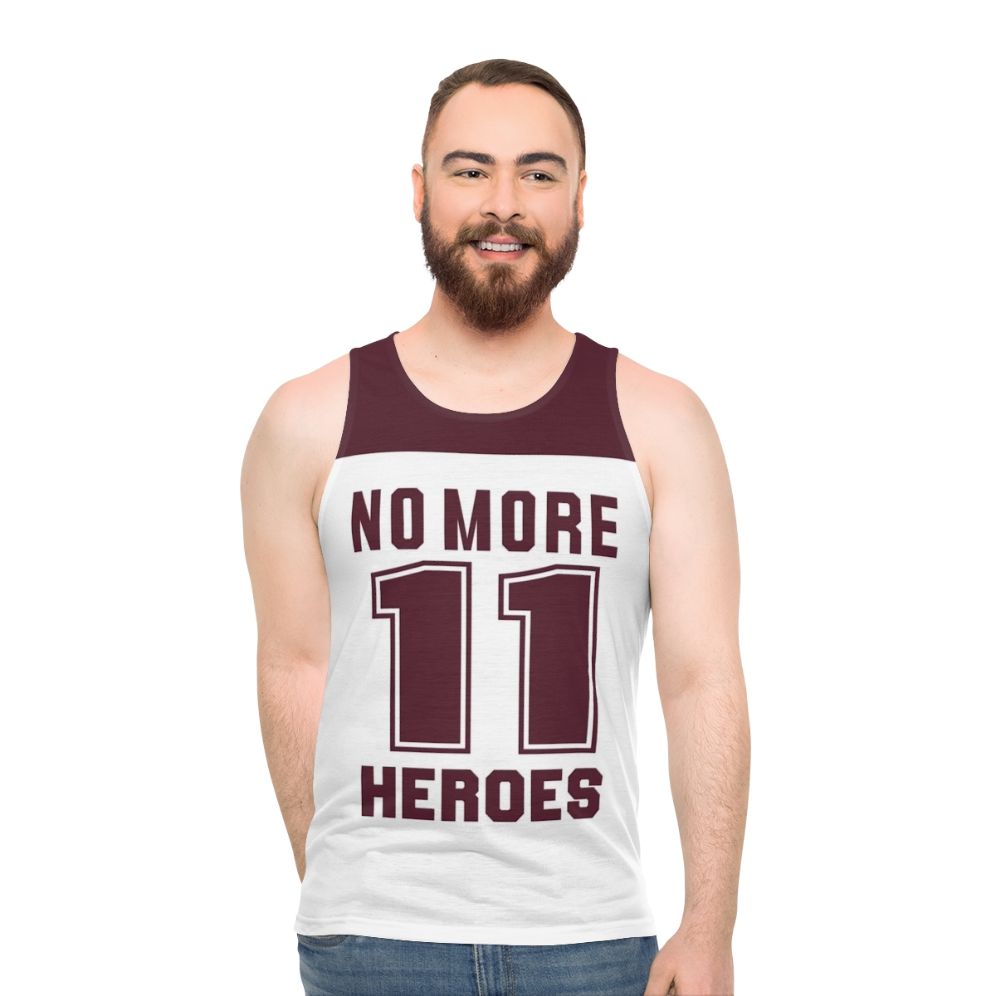 Red Unisex Graphic Tank Top with No More Heroes Design