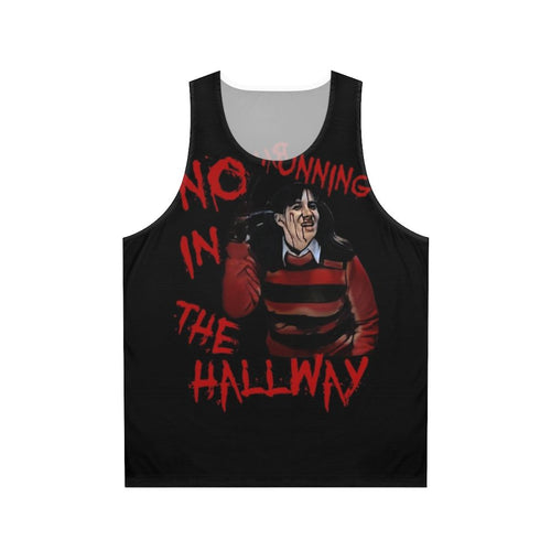 No Running in the Hallway Unisex 80s Horror Tank Top