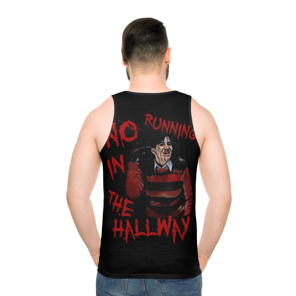 No Running in the Hallway Unisex 80s Horror Tank Top