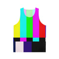 Unisex tank top featuring a no signal TV abstract graphic design