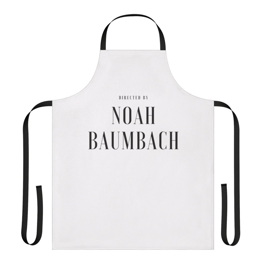 Stylish apron featuring the name of acclaimed film director Noah Baumbach