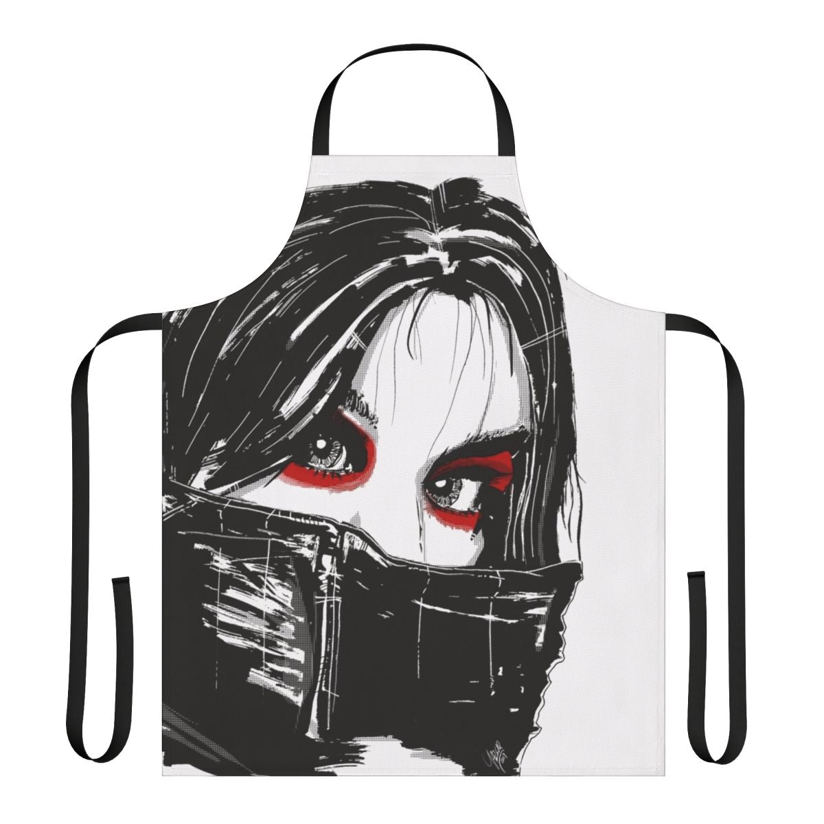 Monochrome artistic portrait of a woman on a black apron, perfect for fans of the "Vengeance Trilogy" and Korean cult films.