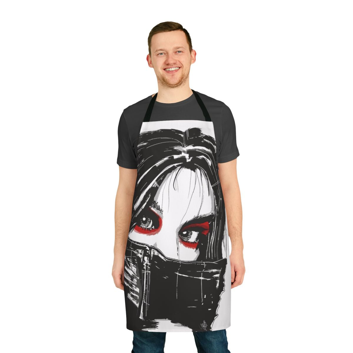 Monochrome artistic portrait of a woman on a black apron, perfect for fans of the "Vengeance Trilogy" and Korean cult films.