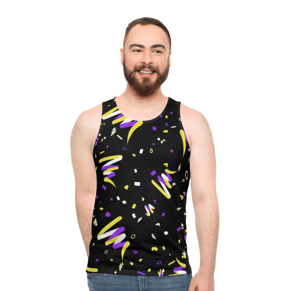 Nonbinary Pride Arcade Carpet Unisex Tank Top
