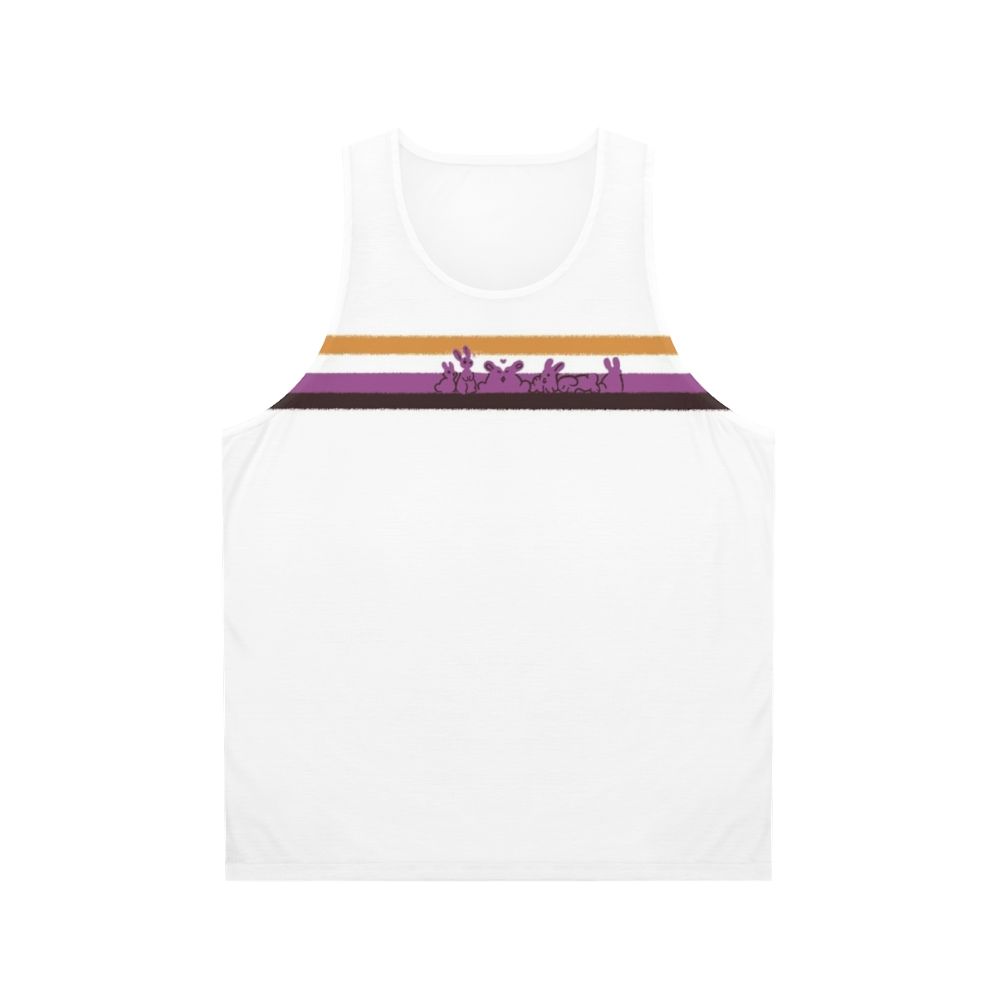 Nonbinary pride rabbit unisex tank top