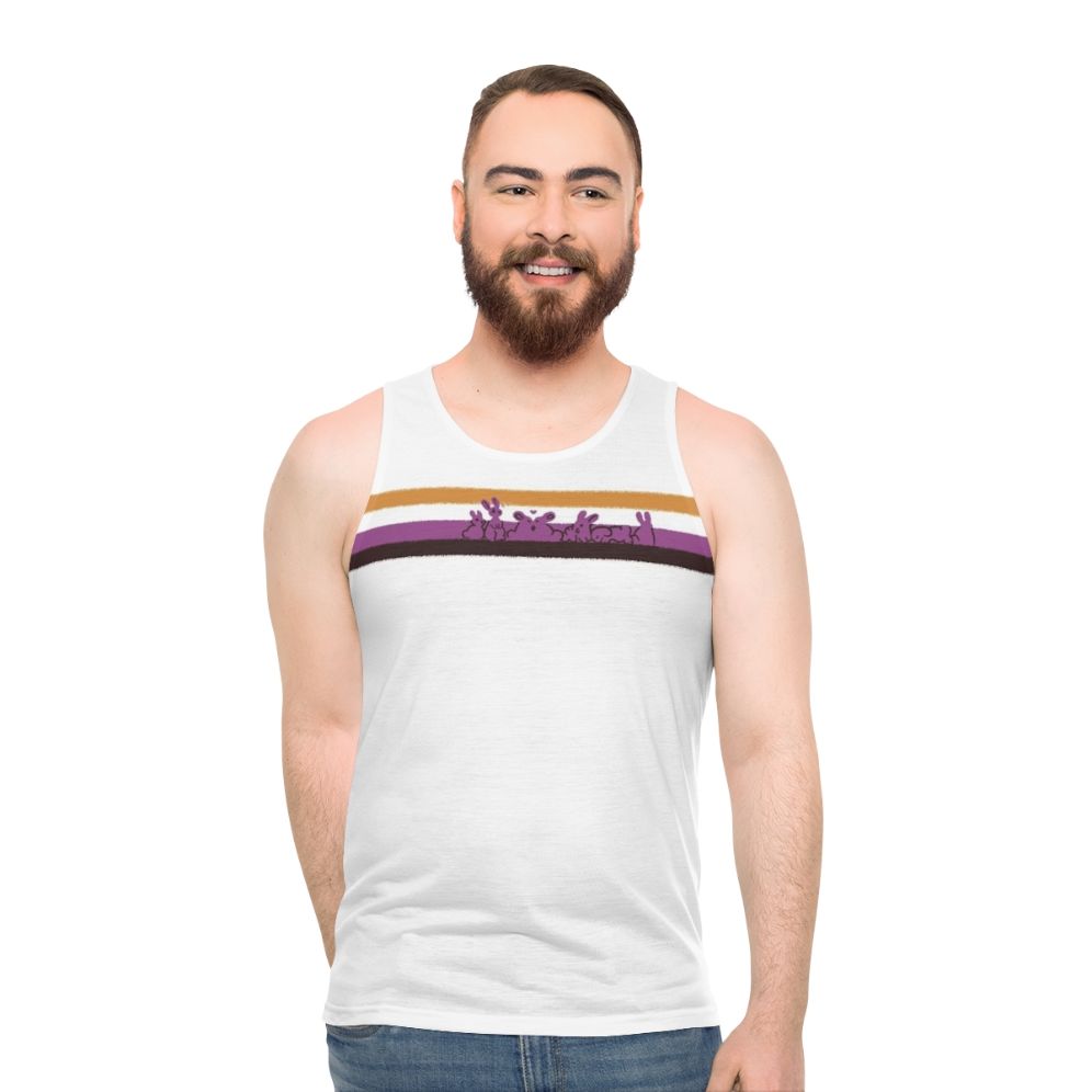 Nonbinary pride rabbit unisex tank top