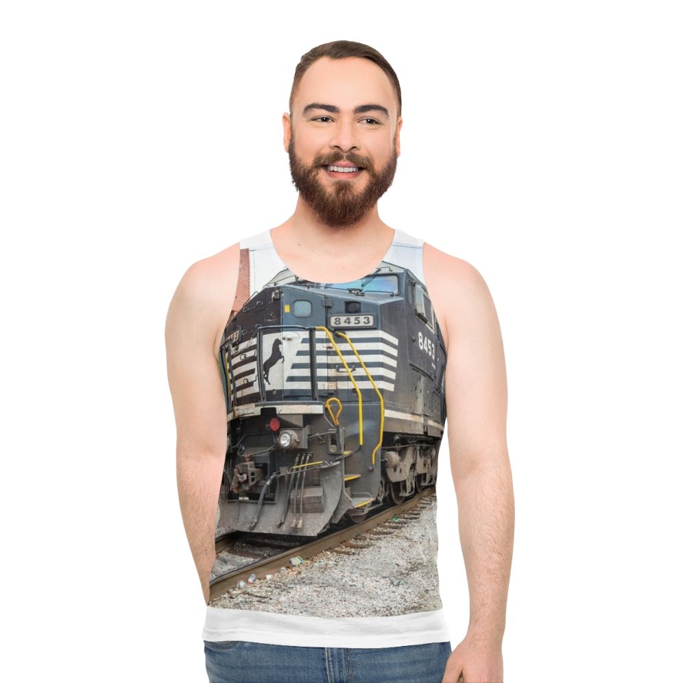 Norfolk Southern Raleigh NC Train Yard Unisex Tank Top