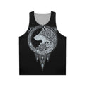 Norse mythology inspired unisex tank top with wolf graphic