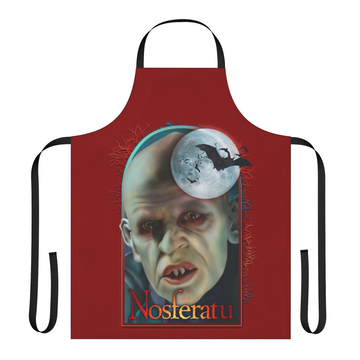 Dark gothic apron featuring the iconic Nosferatu vampire