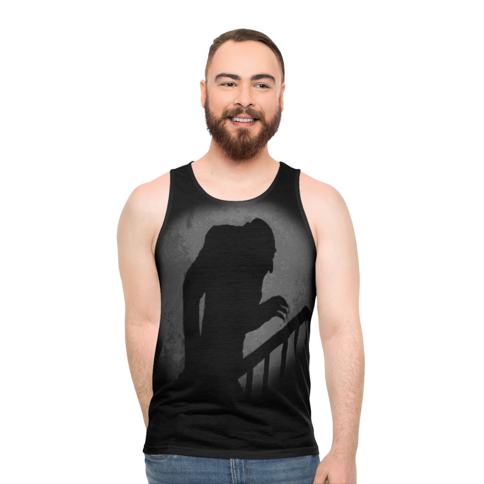 Nosferatu silhouette unisex tank top