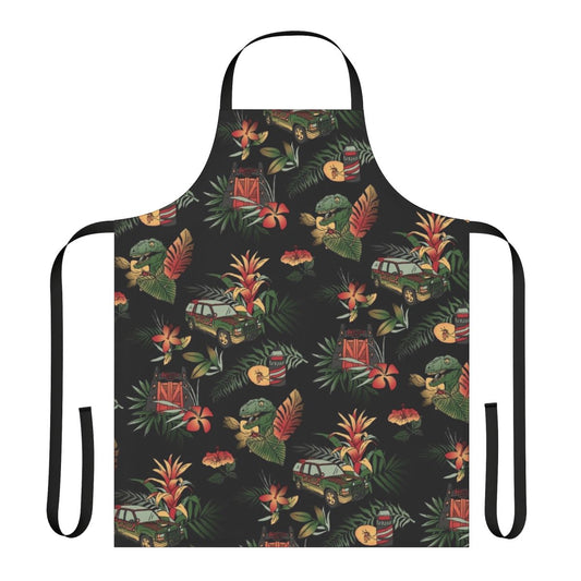 Jurassic-themed floral pattern apron