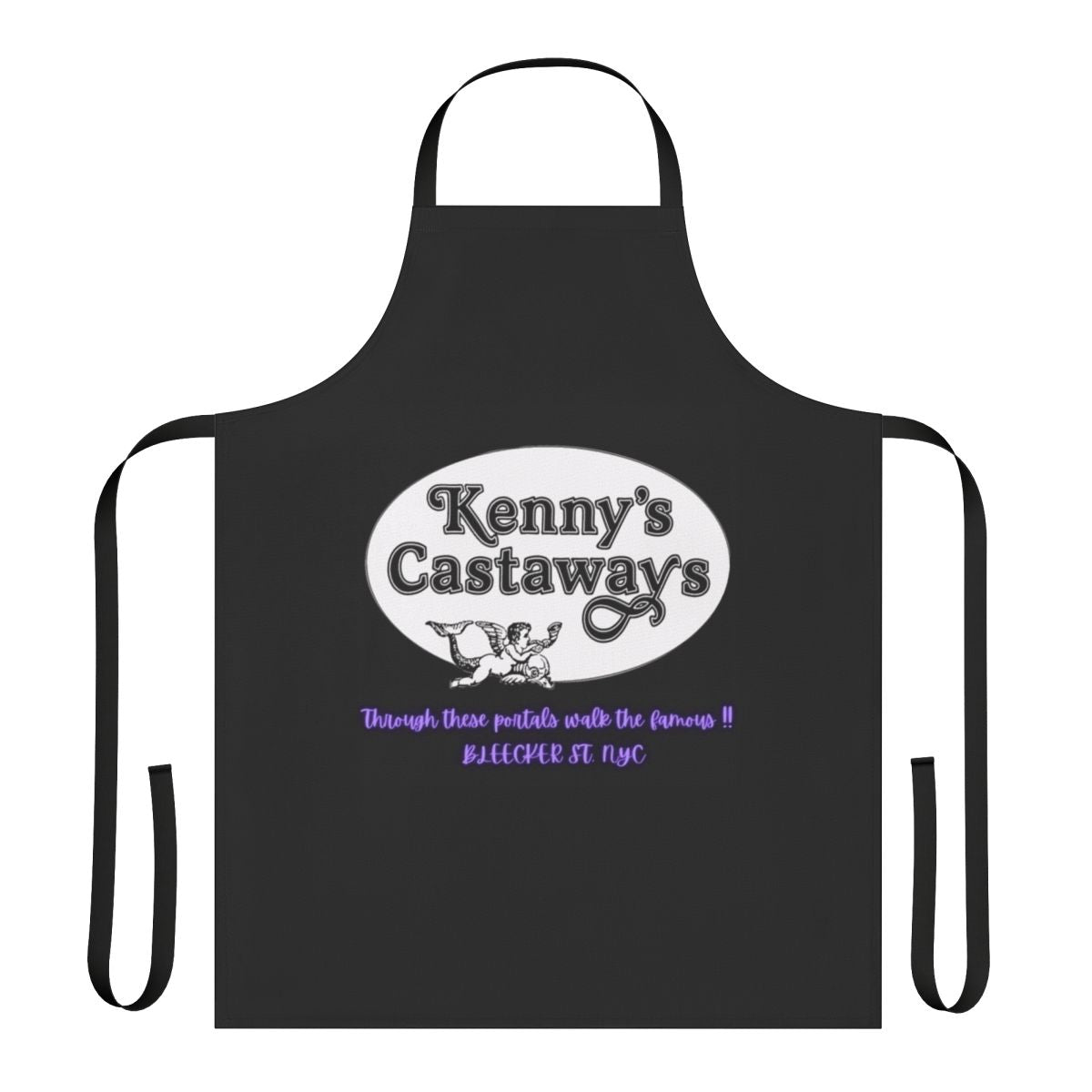 Nostalgic apron featuring the iconic Kenny's Castaways live music bar in Greenwich Village, New York City